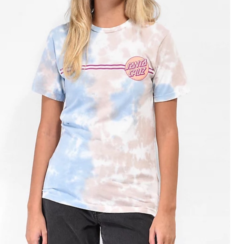 SANTA CRUZ BLUE & BROWN TIE DYED TSHIRT